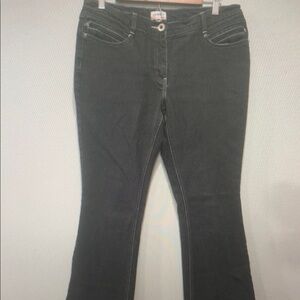 No Boundaries Sz 13 Stretch Bootcut Denim Jeans Sequin Pocket Black Blue Stitch